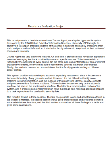 heuristic evaluation project report