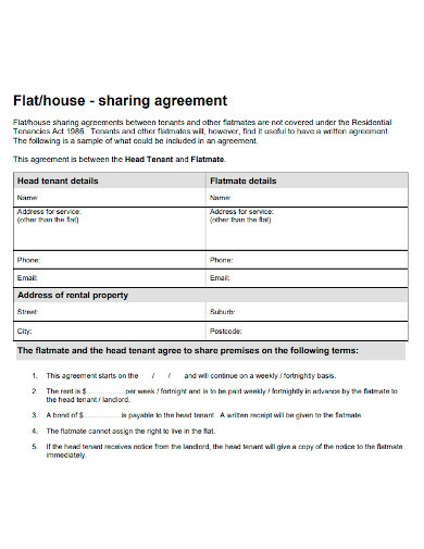 house sharing agreement