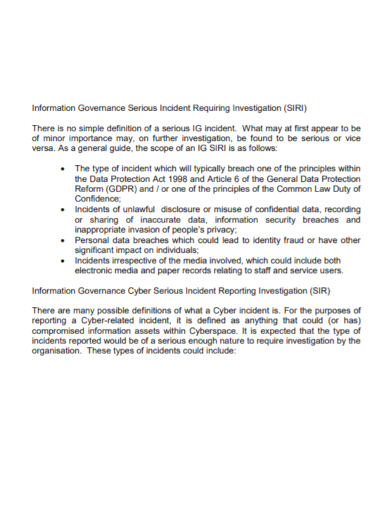 information security incident investigation report