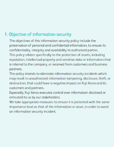 information security report sample