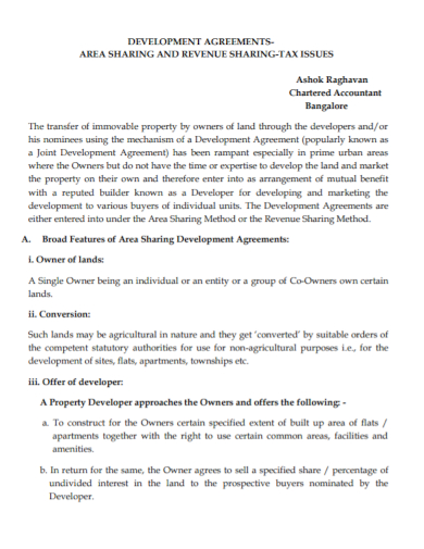 land owner development agreement
