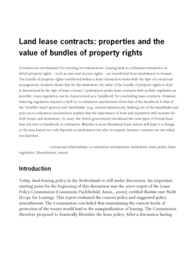 land property lease contract