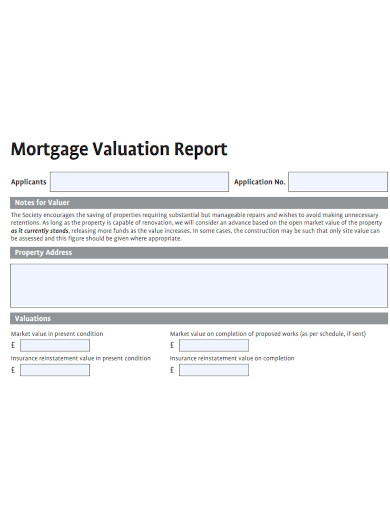mortgage valuation report