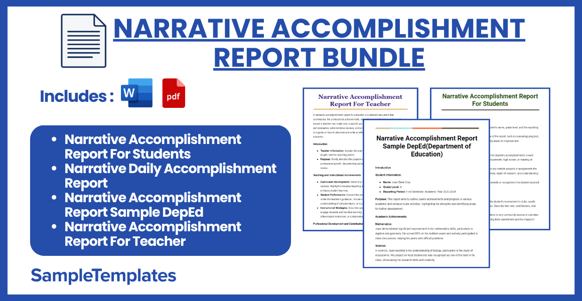 narrative accomplishment report bundle