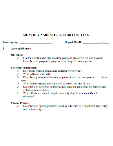 sample narrative report for outreach program