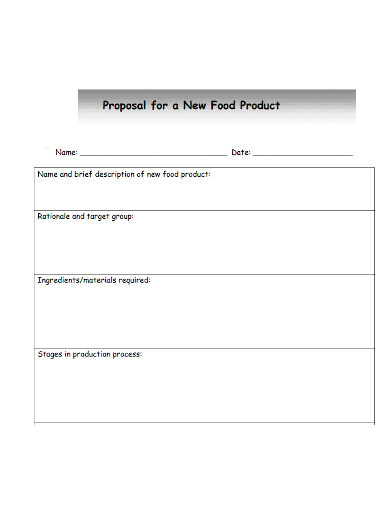 new food product proposal sample