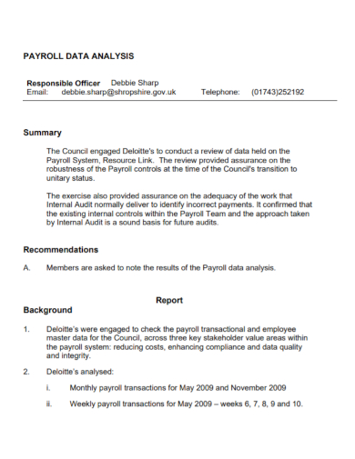 payroll data analysis report