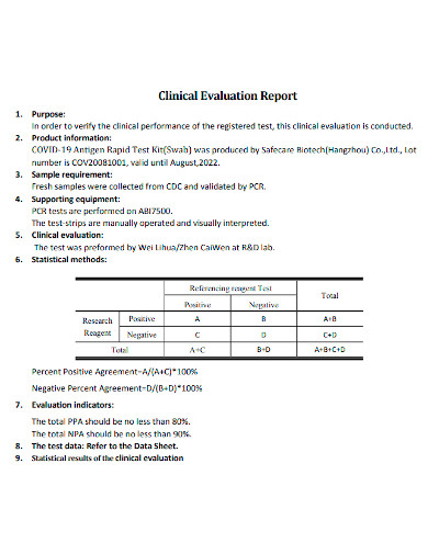 printable clinical evaluation report