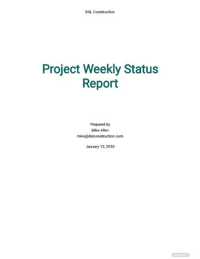 printable project weekly status report