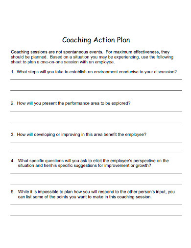 professional coaching action plan