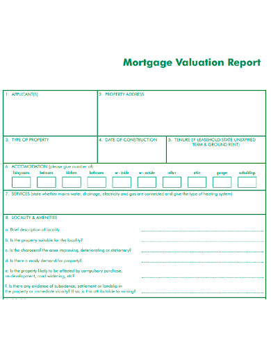 professional mortgage valuation report
