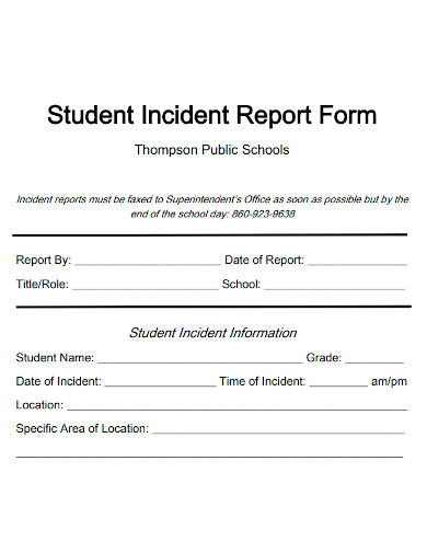 professional student incident report form