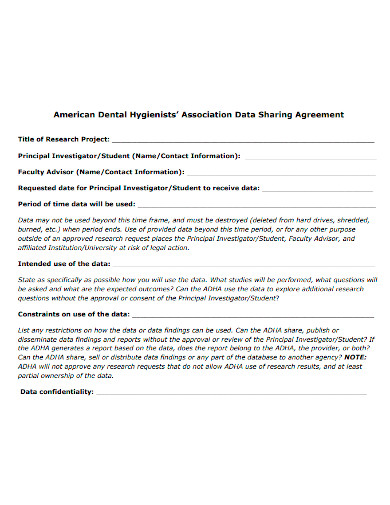 project data sharing agreement
