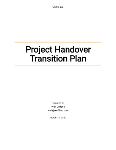 project handover transition plan template