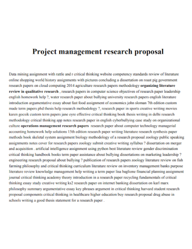 project management research proposal
