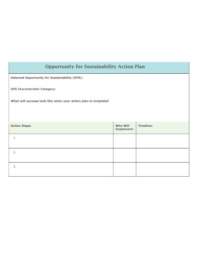 project sustainability action plan