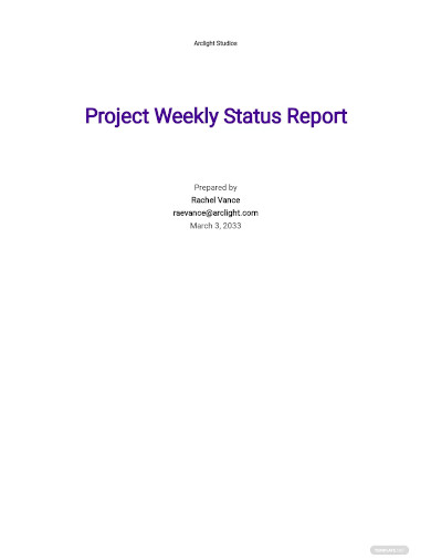 project weekly status report sample