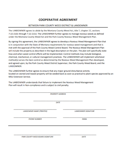 property landowner cooperative agreement