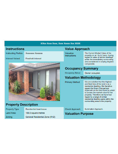 residential valuation report format