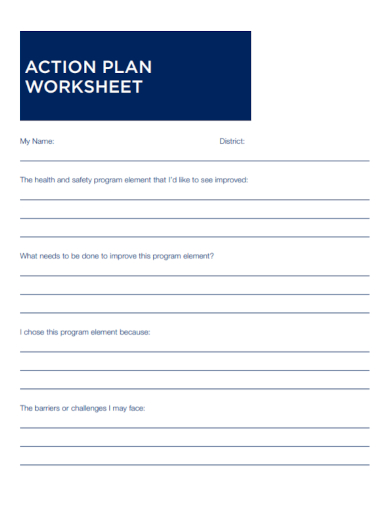 sample action plan worksheet