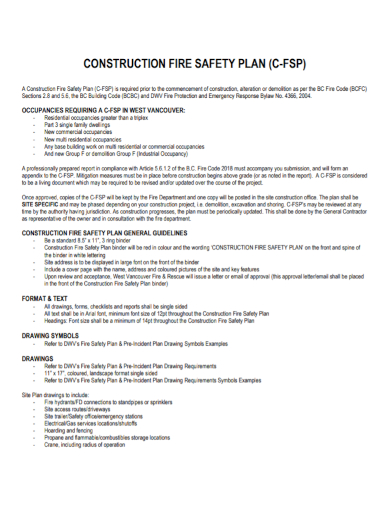 sample construction fire safety plan