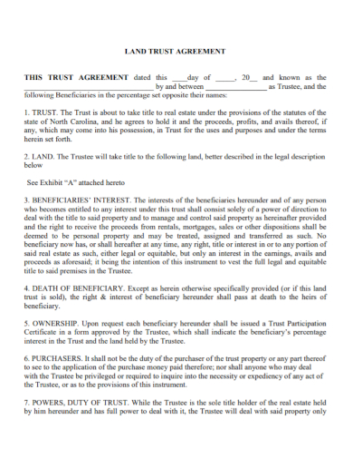 sample land trust agreement