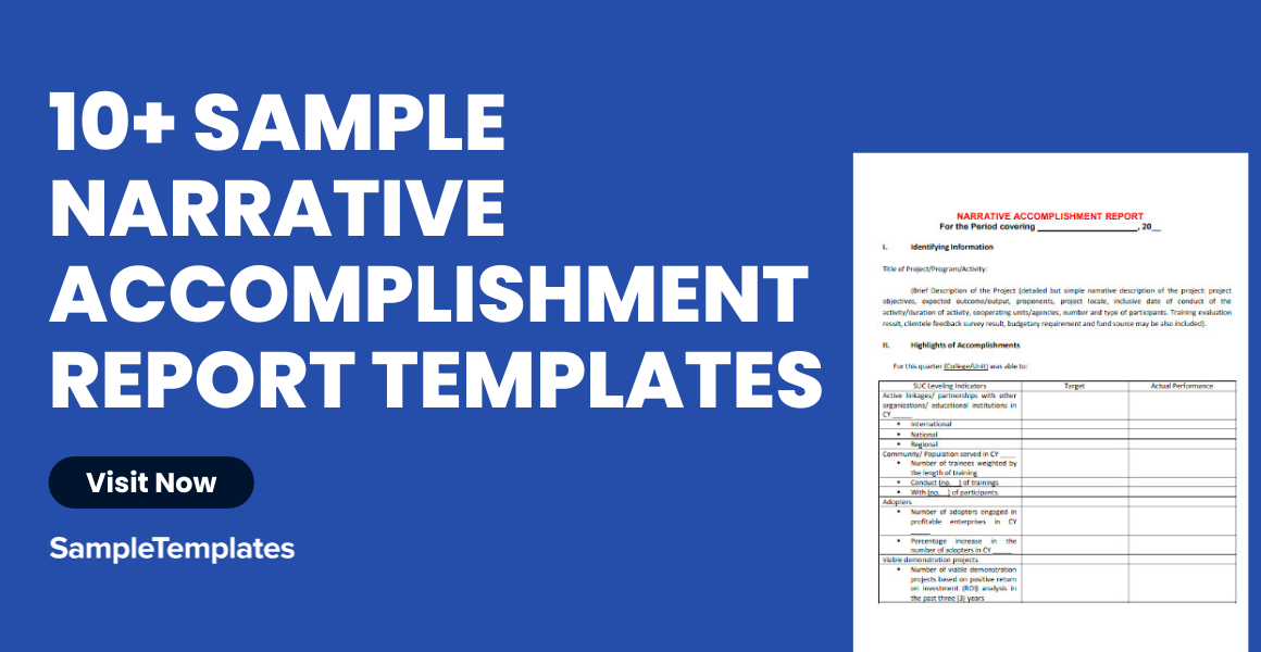 sample narrative accomplishment report templates