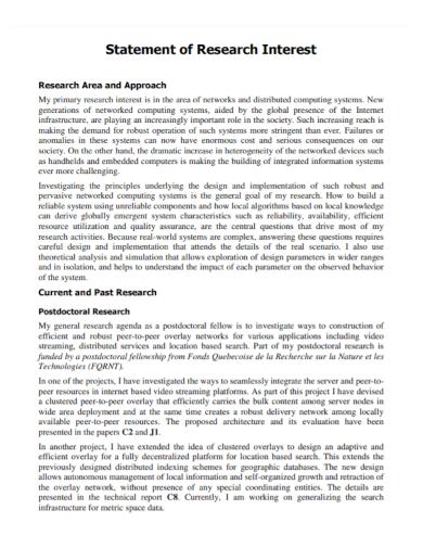 sample statement of research interest