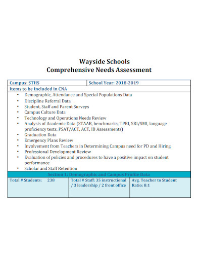 school comprehensive needs assessment