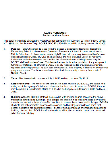 school land lease agreement