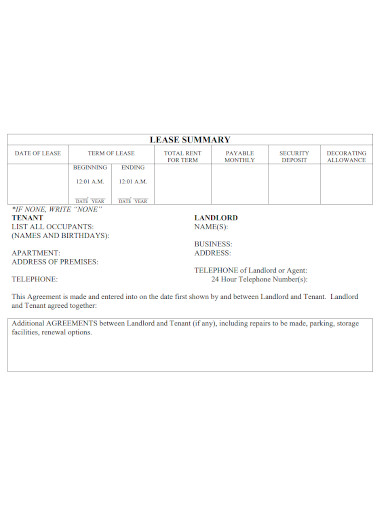 security deposit lease agreement format