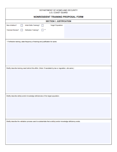 security guard training proposal form