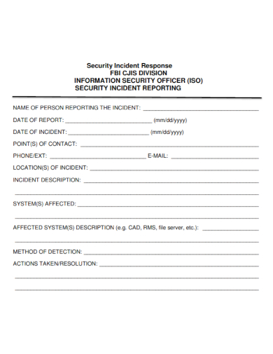 security officer incident response report