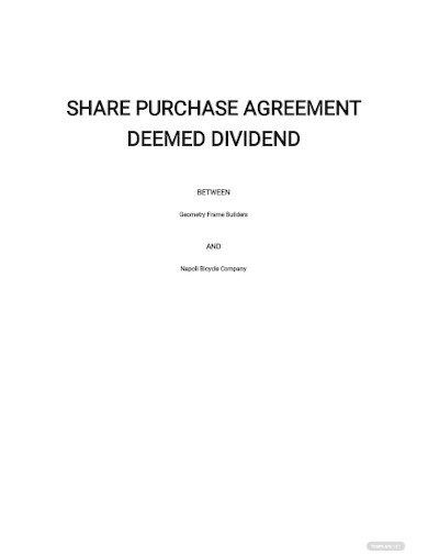 share purchase agreement deemed dividend