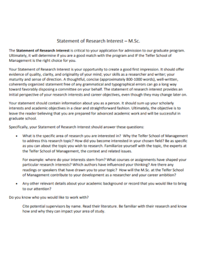 statement of research interest