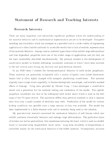 statement of research teaching interest