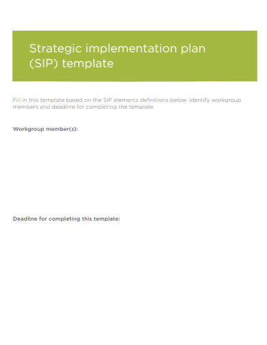 strategic implementation plan