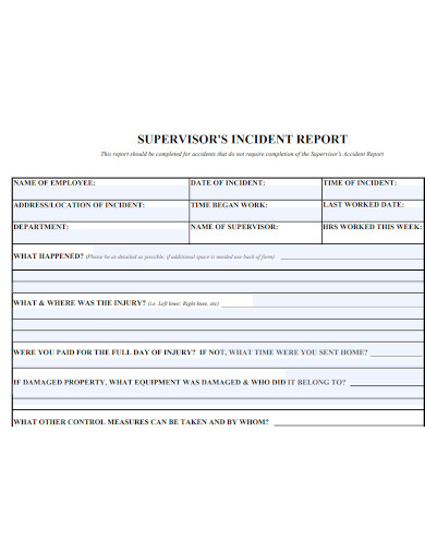 supervisor incident report