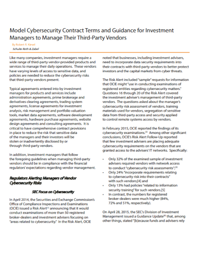 third party vendor cyber security contract