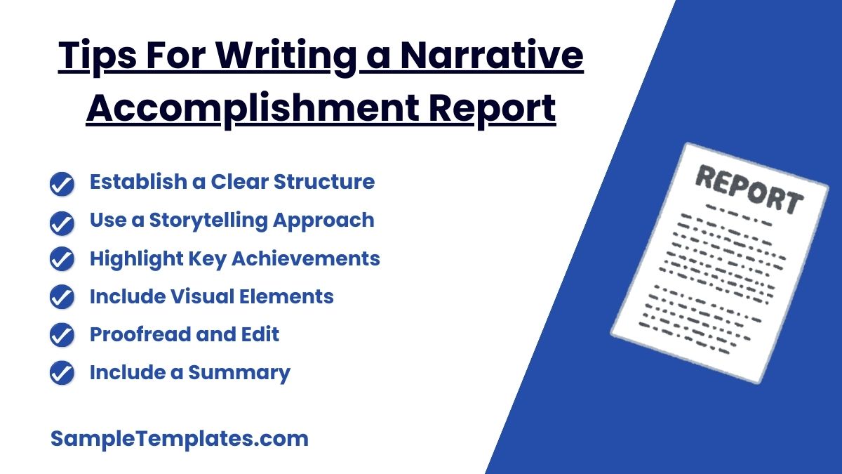 tips for writing a narrative accomplishment report