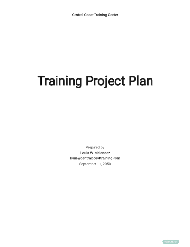 training project plan template