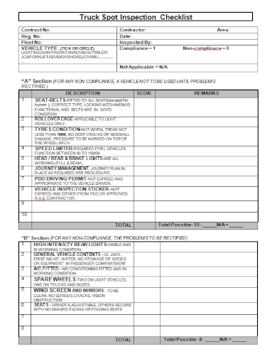 Boom Truck Inspection Checklist