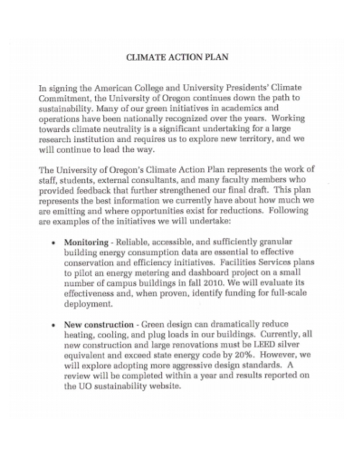 university climate action plan