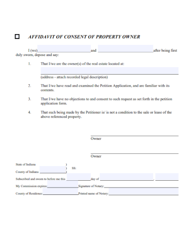 affidavit of consent of property owner