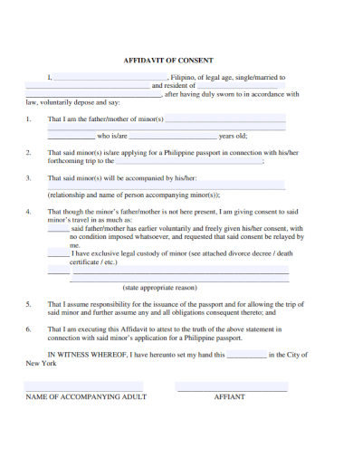 affidavit of consent