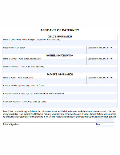 affidavit of paternity sample
