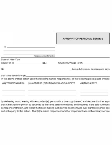 affidavit of personal service