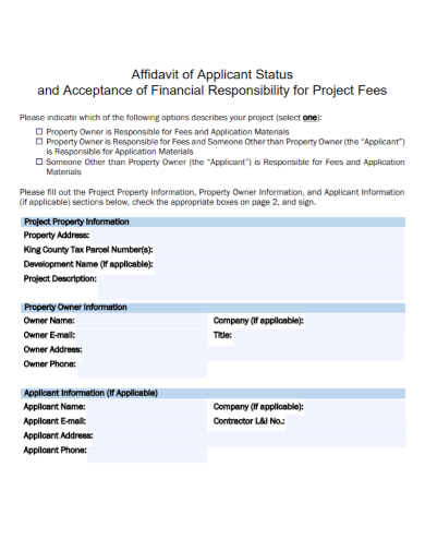 affidavit of project acceptance
