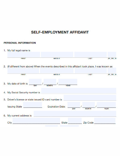 affidavit of self employments
