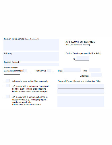 affidavit of service format